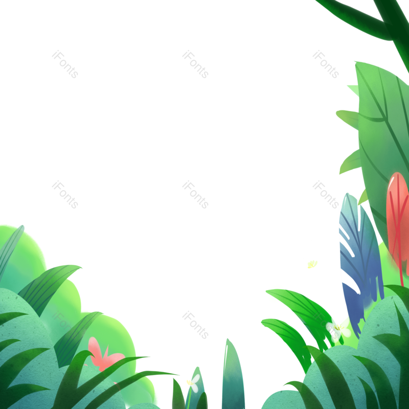 叶子图片,边框元素,插画PNG,花草免抠素材